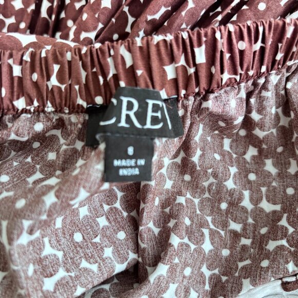 J. Crew Drop Waist Cotton Poplin Mini Dress in Mocha Floral - Picture 8 of 8